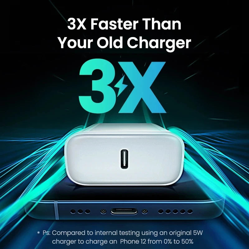 35W PD Fast Charger For iPhone 16 15 14 Pro Max High Speed Wall Charger Adapter Type C Cable EU Plug Quick Charge Charger