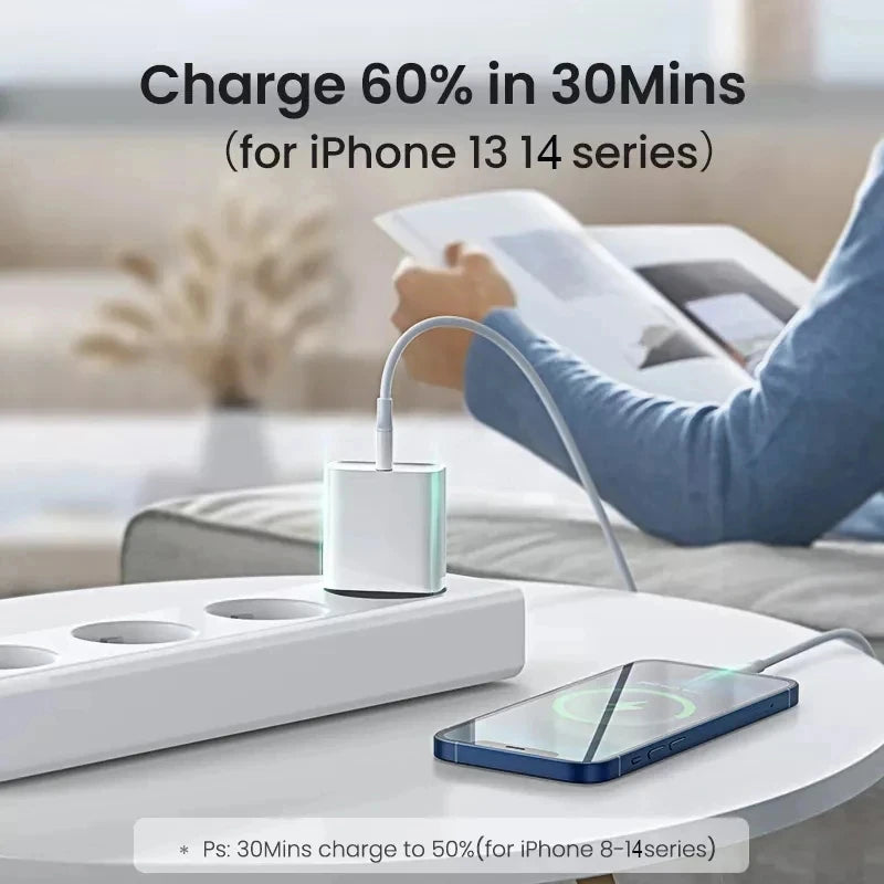 35W PD Fast Charger For iPhone 16 15 14 Pro Max High Speed Wall Charger Adapter Type C Cable EU Plug Quick Charge Charger